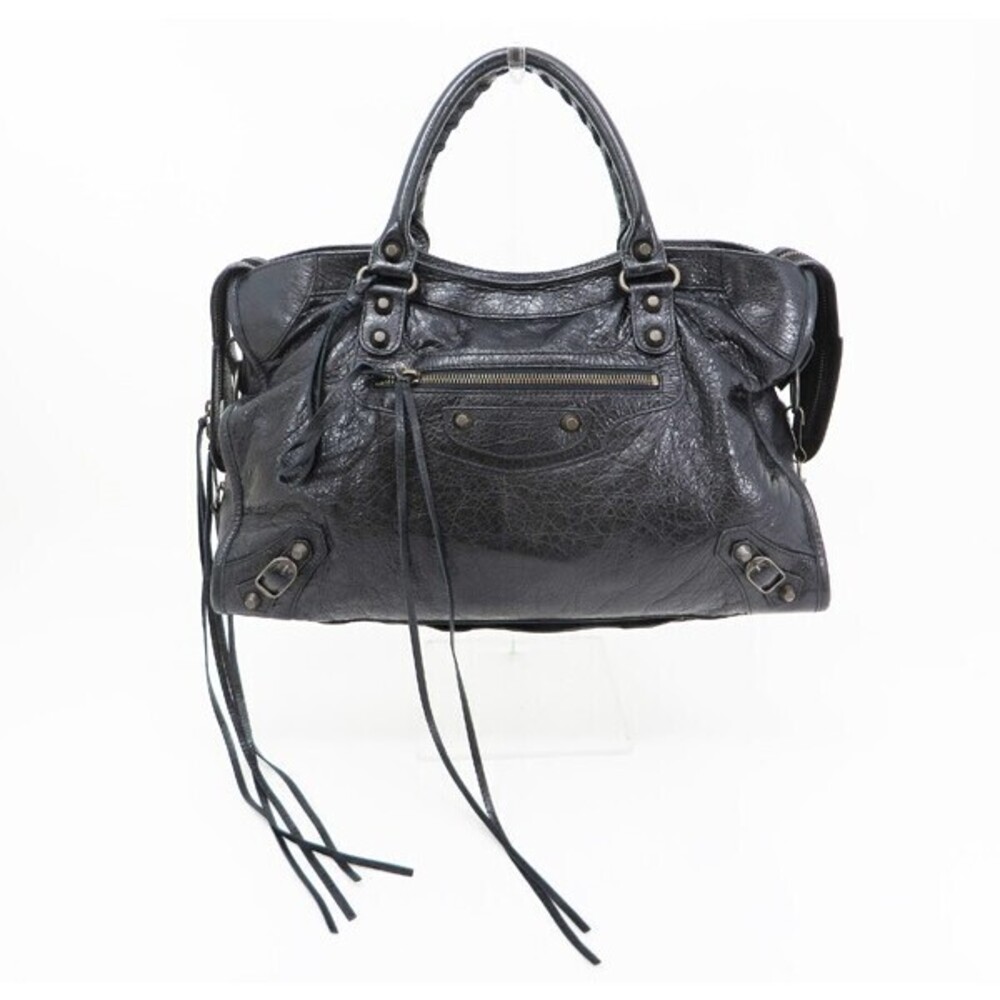 Balenciaga Black Leather City Shoulder Bag